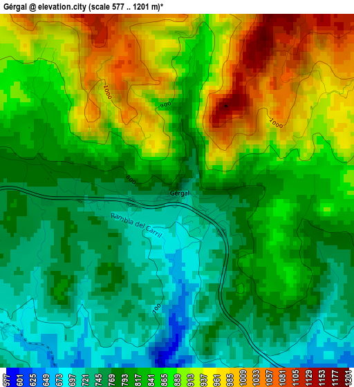 Gérgal elevation map