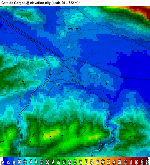 Gata de Gorgos elevation map