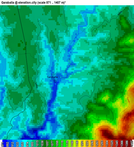 Garaballa elevation map