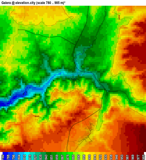 Galera elevation map