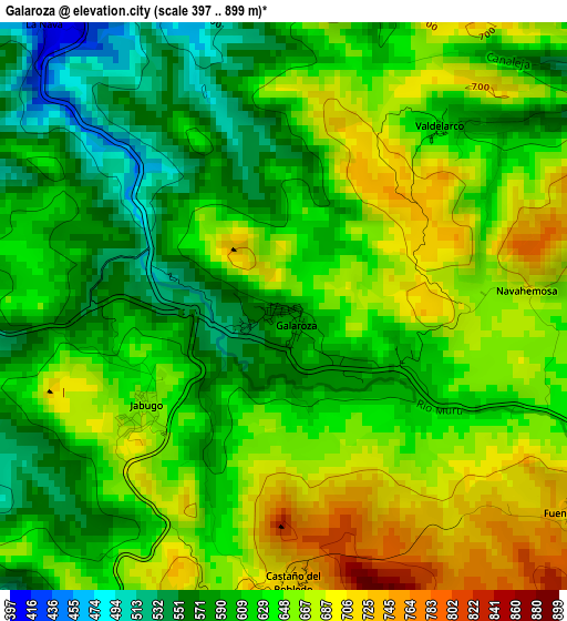 Galaroza elevation map