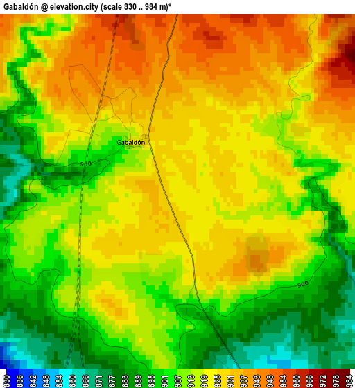 Gabaldón elevation map