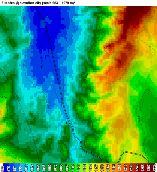 Fuentes elevation map