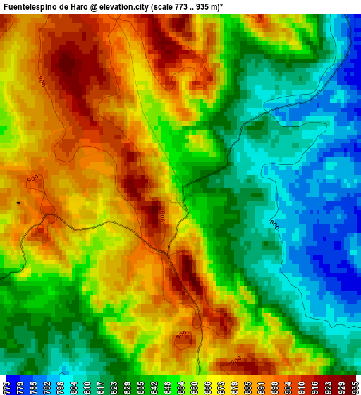 Fuentelespino de Haro elevation map