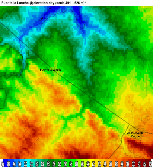 Fuente la Lancha elevation map