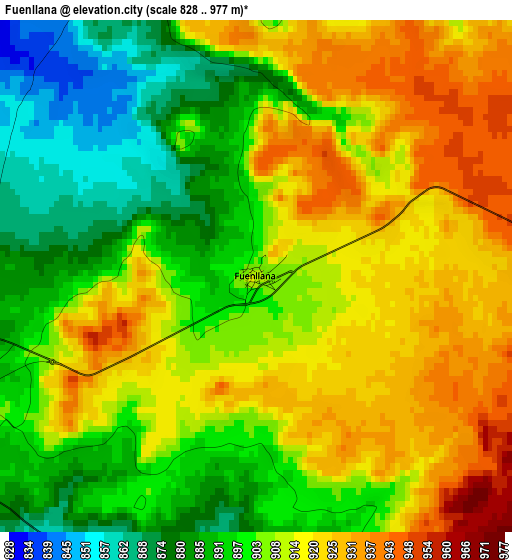 Fuenllana elevation map