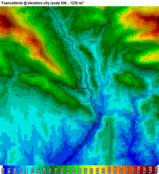 Fuencaliente elevation map