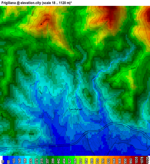 Frigiliana elevation map