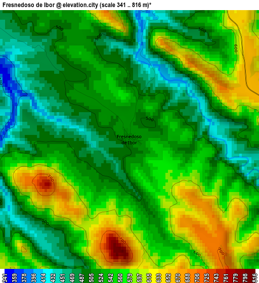 Fresnedoso de Ibor elevation map