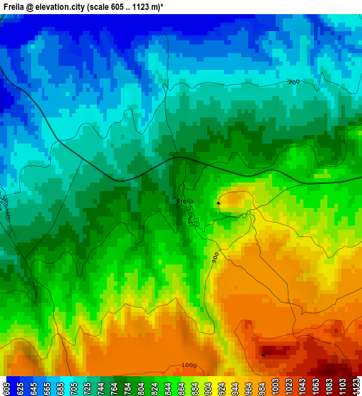 Freila elevation map