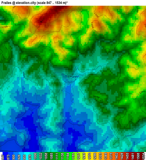 Frailes elevation map