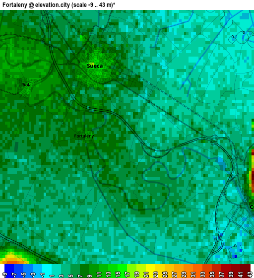 Fortaleny elevation map