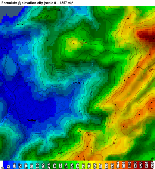 Fornalutx elevation map