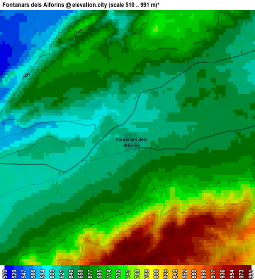 Fontanars dels Alforins elevation map