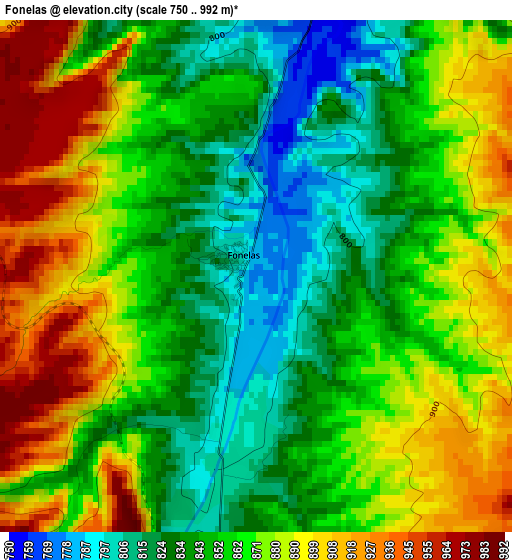 Fonelas elevation map