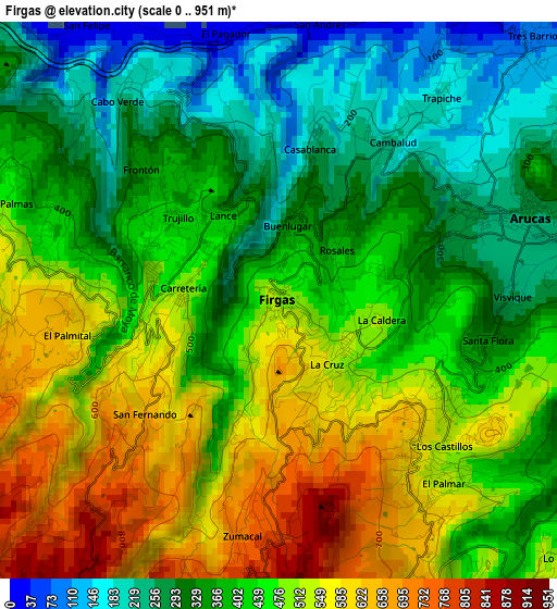 Firgas elevation map