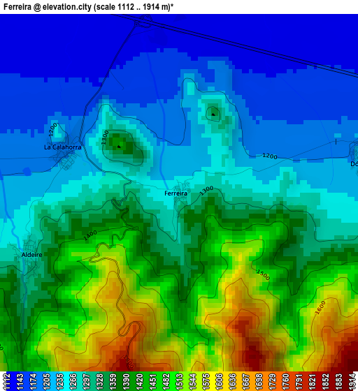 Ferreira elevation map