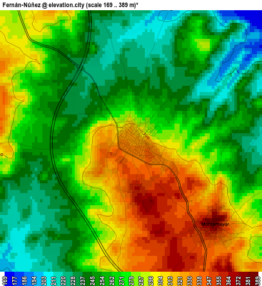 Fernán-Núñez elevation map