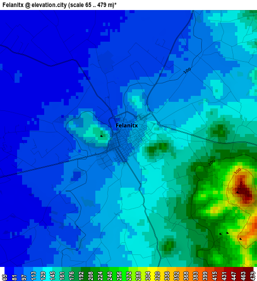 Felanitx elevation map