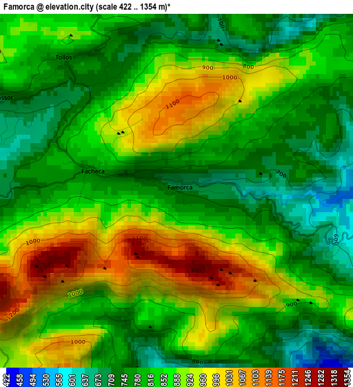 Famorca elevation map