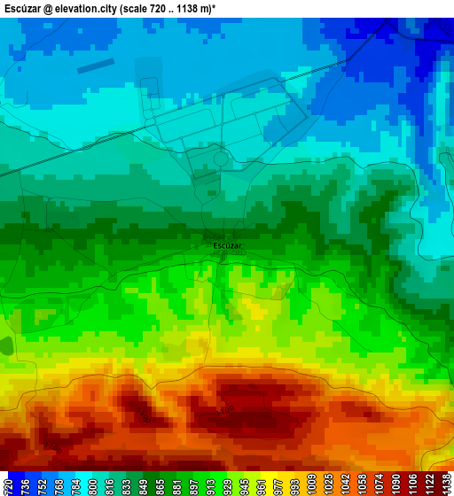 Escúzar elevation map