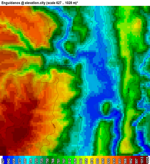 Enguídanos elevation map