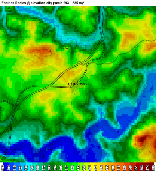 Encinas Reales elevation map