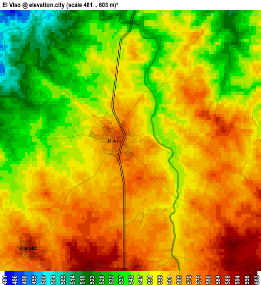 El Viso elevation map