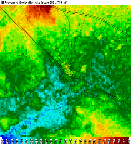 El Provencio elevation map