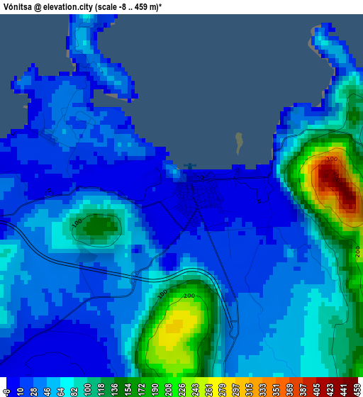 Vónitsa elevation map