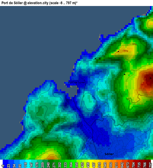 Port de Sóller elevation map