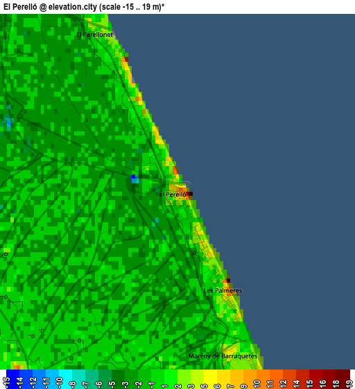 El Perelló elevation map