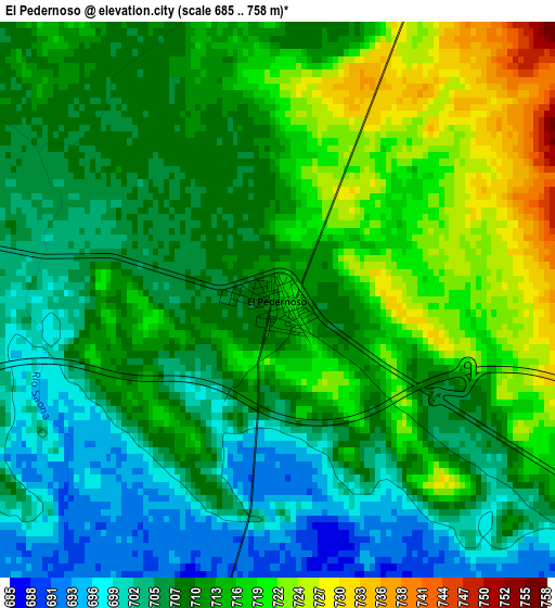 El Pedernoso elevation map