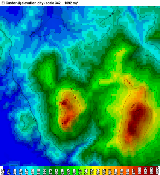 El Gastor elevation map