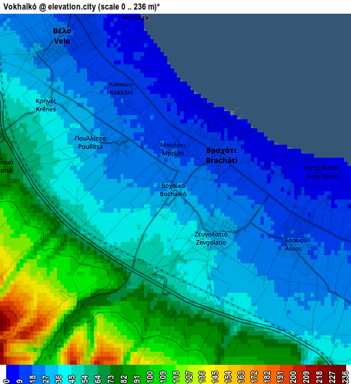 Vokhaïkó elevation map