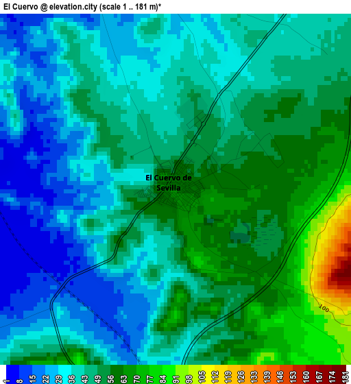 El Cuervo elevation map