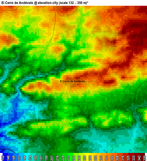 El Cerro de Andévalo elevation map