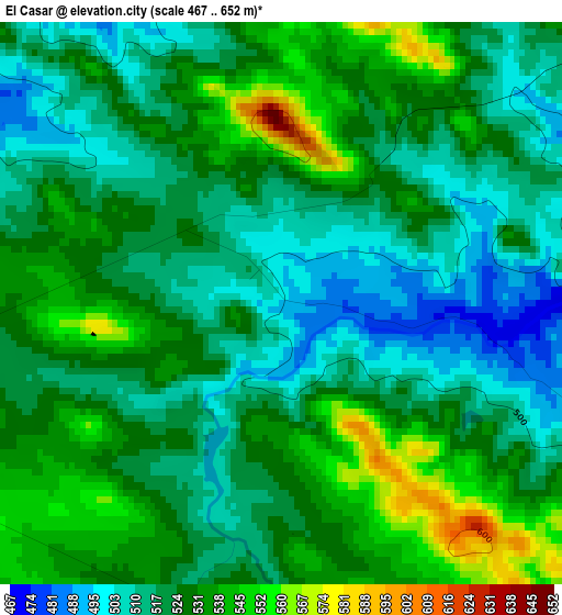 El Casar elevation map