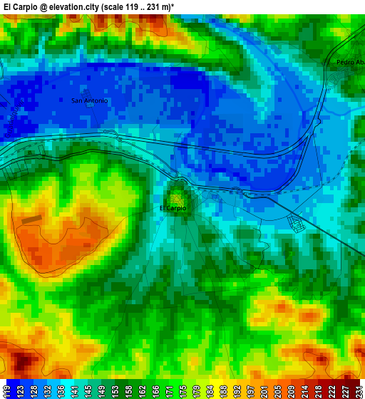 El Carpio elevation map