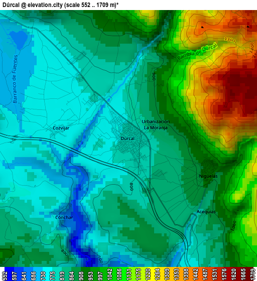 Dúrcal elevation map