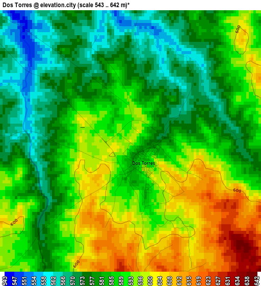 Dos Torres elevation map