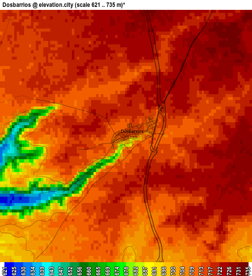 Dosbarrios elevation map