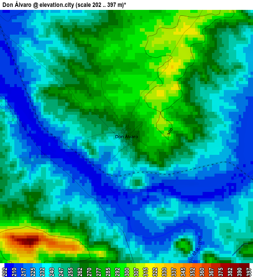 Don Álvaro elevation map