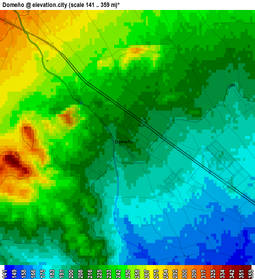 Domeño elevation map