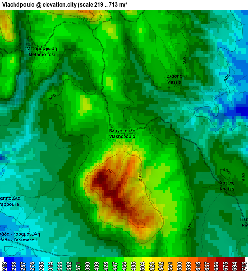 Vlachópoulo elevation map