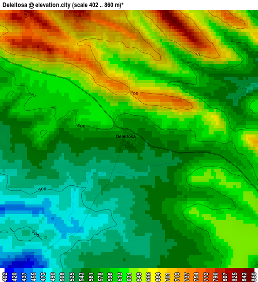 Deleitosa elevation map