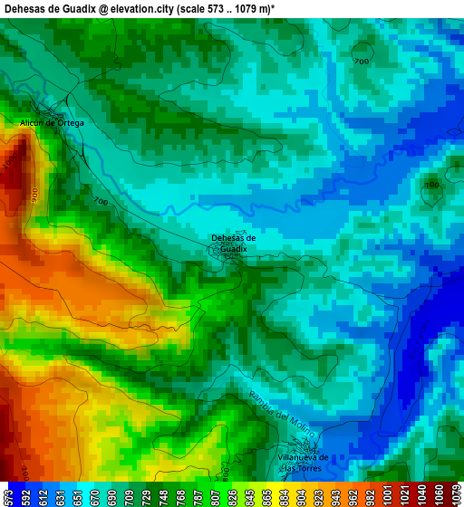 Dehesas de Guadix elevation map