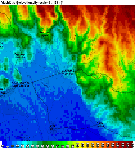 Vlachiótis elevation map