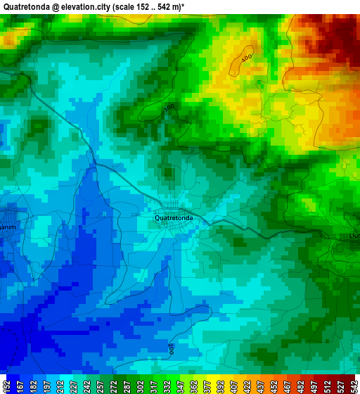 Quatretonda elevation map