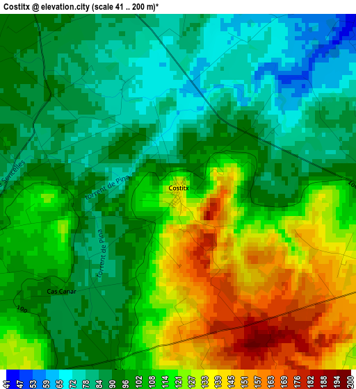 Costitx elevation map